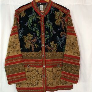 Sag Harbor Tapestry Jacket Baroque Ornate Statement Archive Vibes  Size 14